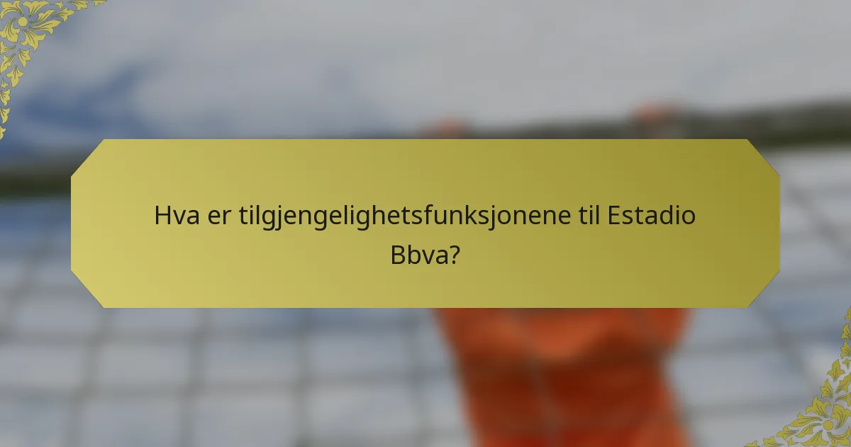 Hva er tilgjengelighetsfunksjonene til Estadio Bbva?
