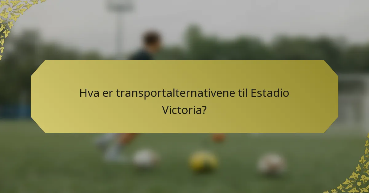 Hva er transportalternativene til Estadio Victoria?