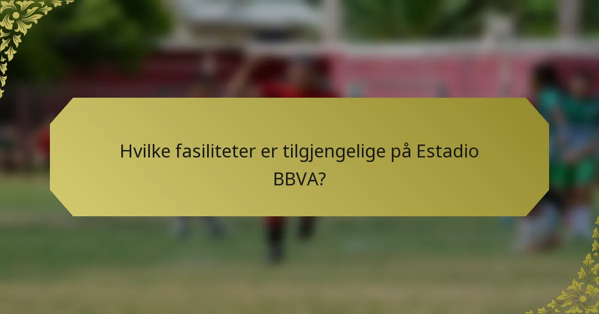 Hvilke fasiliteter er tilgjengelige på Estadio BBVA?