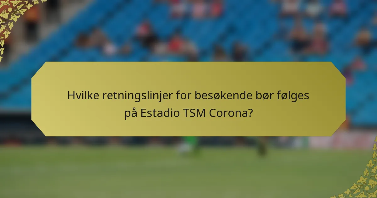 Hvilke retningslinjer for besøkende bør følges på Estadio TSM Corona?