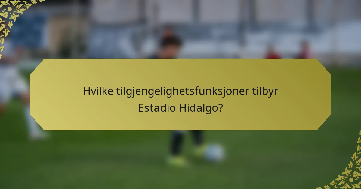 Hvilke tilgjengelighetsfunksjoner tilbyr Estadio Hidalgo?