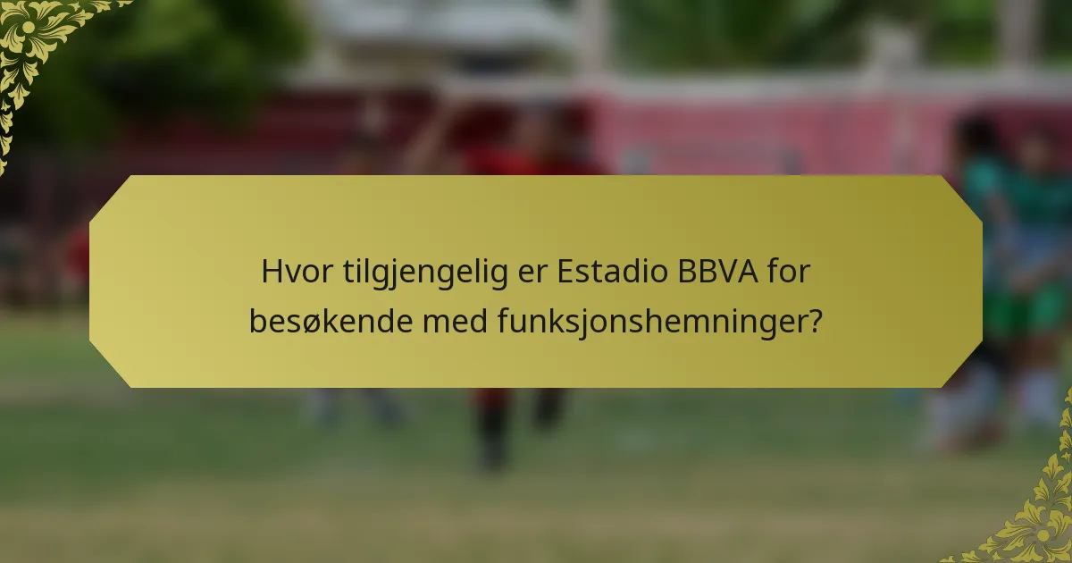 Hvor tilgjengelig er Estadio BBVA for besøkende med funksjonshemninger?