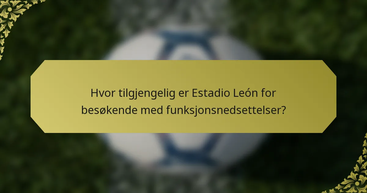 Hvor tilgjengelig er Estadio León for besøkende med funksjonsnedsettelser?