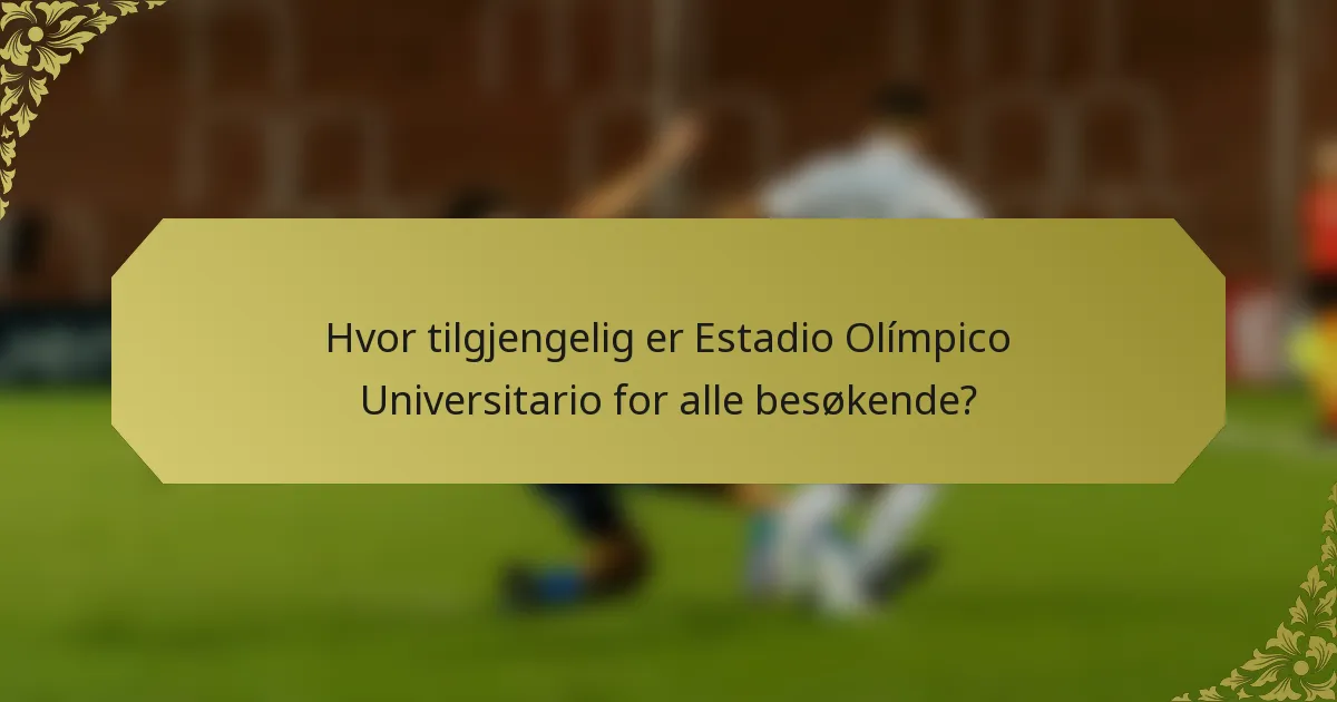 Hvor tilgjengelig er Estadio Olímpico Universitario for alle besøkende?