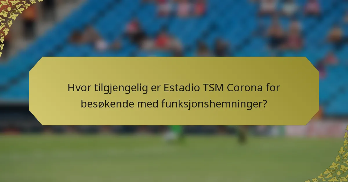 Hvor tilgjengelig er Estadio TSM Corona for besøkende med funksjonshemninger?