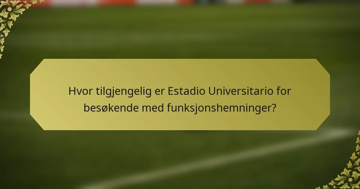 Hvor tilgjengelig er Estadio Universitario for besøkende med funksjonshemninger?