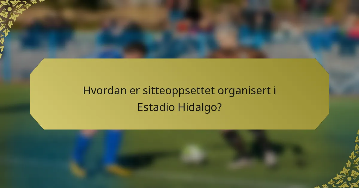 Hvordan er sitteoppsettet organisert i Estadio Hidalgo?